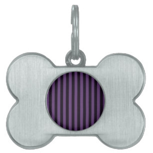 Purple Mauve Stripes Graphic Pet Name Tag