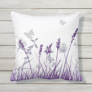 Purple Meadow and Butterfly Cushion