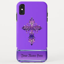 Purple Mediaeval Cross iPhone XS Max Case