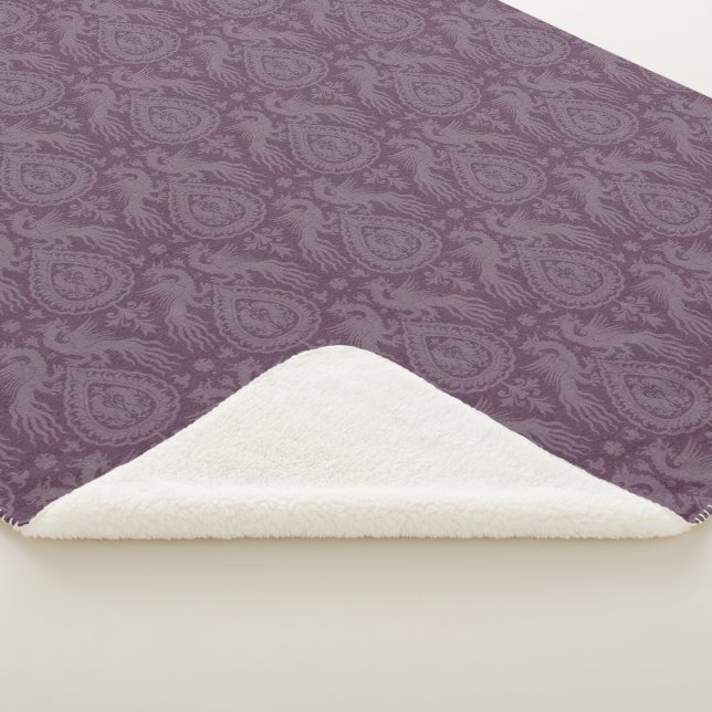 Purple Mediaeval Dragons Sherpa Blanket (3/4)