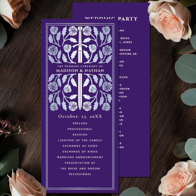 Purple Mediaeval Silver Sword Royal Wedding Programme (Creator Uploaded)
