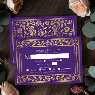 Purple Mediaeval Sword Wedding RSVP Enclosure Card