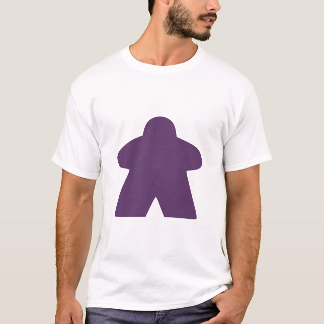 Purple Meeple Board Game Piece T-Shirt (Front)