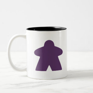 Purple Meeple Board Game Piece Two-Tone Coffee Mug