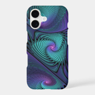 Purple meets Turquoise modern abstract Fractal Art