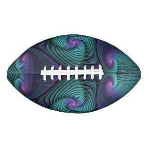 Purple Meets Turquoise Modern Abstract Fractal Art American Football
