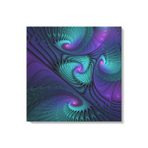 Purple meets Turquoise modern abstract Fractal Art
