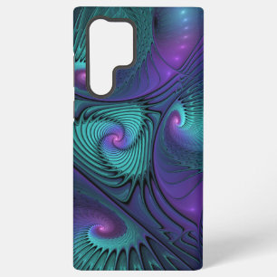 Purple meets Turquoise modern abstract Fractal Art Samsung Galaxy Case