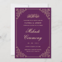 Purple Mehndi Henna Islamic Muslim Wedding