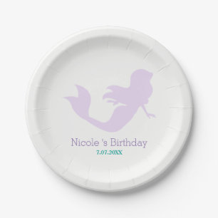 Purple Mermaid Beach Bling Birthday Party Custom Paper Plate