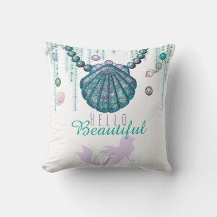 Purple Mermaid Beach Bling Jewels Personalised Cushion