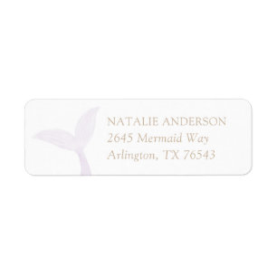 Purple Mermaid Birthday Party Return Address
