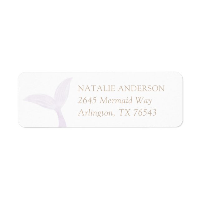Purple Mermaid Birthday Party Return Address (Front)