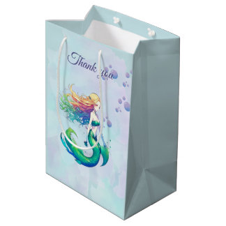 Purple Mermaid Birthday theme under the Sea Party Medium Gift Bag