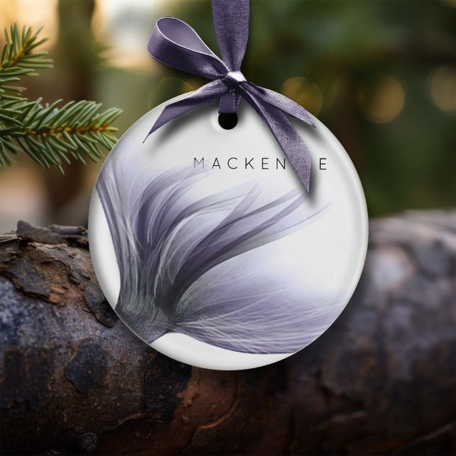 Purple Mermaid | Chic Dusty Lavender Monogram Ceramic Tree Decoration (Creator Uploaded)