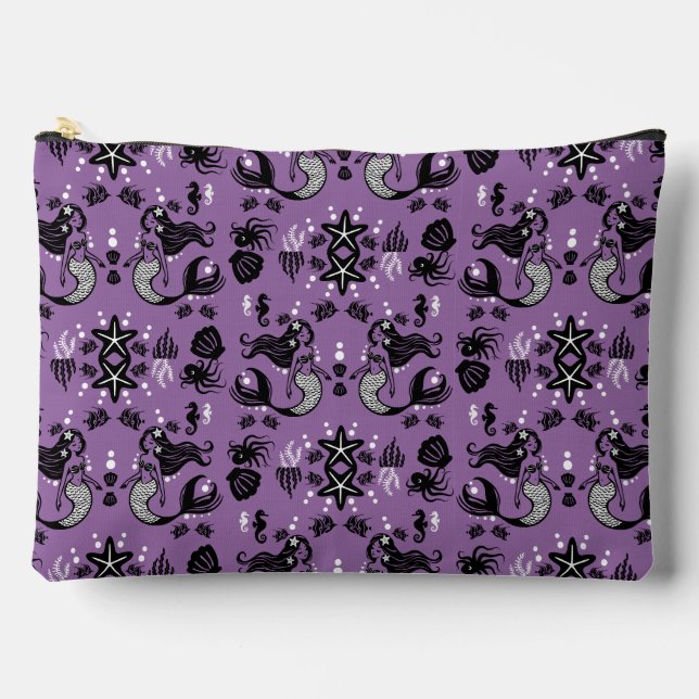 Purple Mermaid Fantasy Accessory Pouch (Front)
