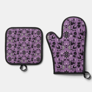 Purple Mermaid Fantasy Oven Mitt & Pot Holder Set