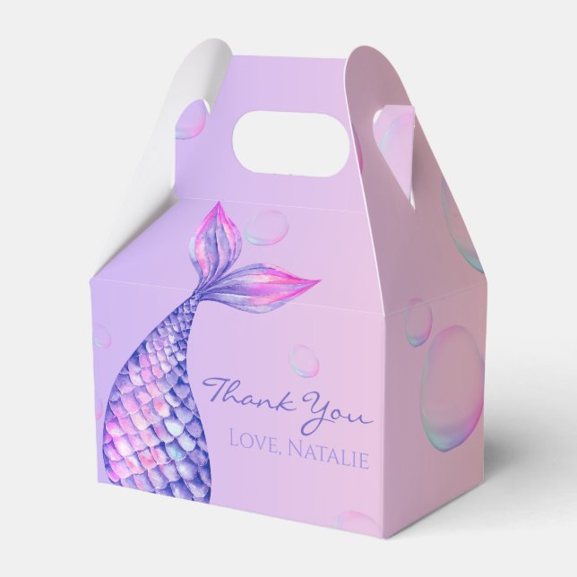 Purple Mermaid  Favour Box (Front Side)