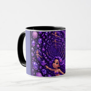 Purple Mermaid Gem Spiral Fantasy Art Mug