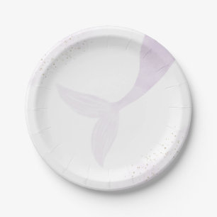 Purple Mermaid Girl Birthday Party Paper Plate