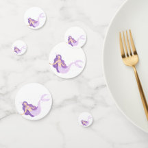 Purple Mermaid Girls Birthday Party Confetti