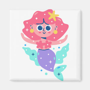 Purple mermaid magnet