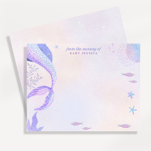Purple Mermaid Nursery Note Card
