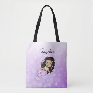 Purple Mermaid Personalised Tote Bag