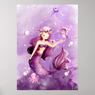 Purple Mermaid  Poster