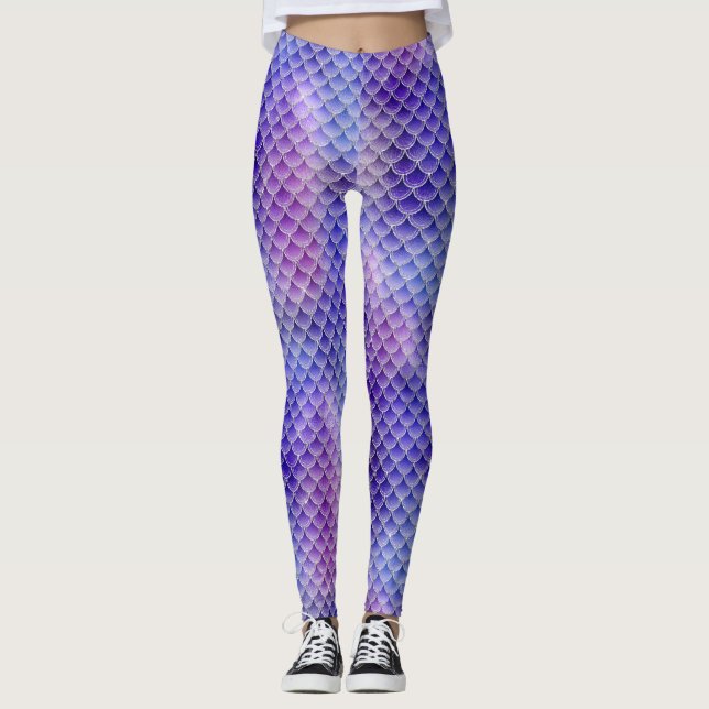 Purple Mermaid Scale Leggings (Front)