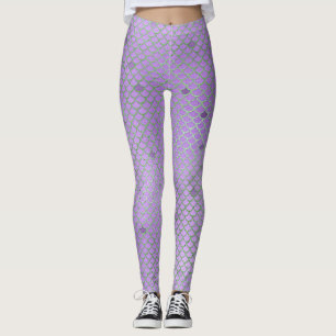 Purple Mermaid Scale Pattern Leggings