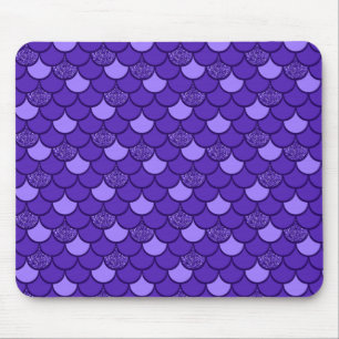Purple mermaid scale with glitter effect mouse mat
