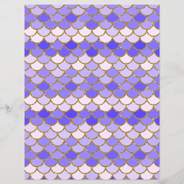 Purple Mermaid Scales Scrapbook Paper (Front)