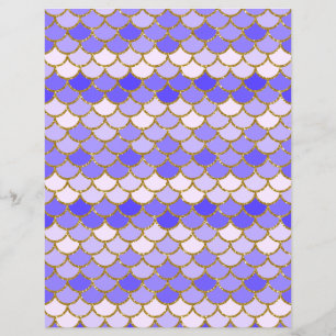 Purple Mermaid Scales Scrapbook Paper