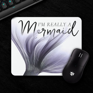 Purple Mermaid Soul Quote Chic Lavender Name Mouse Mat