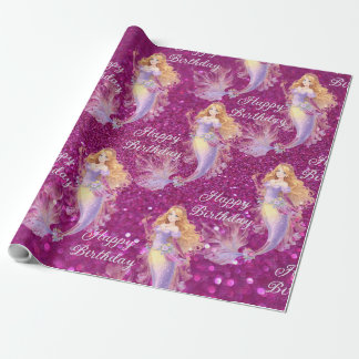 Purple mermaid  wrapping paper