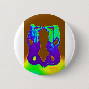 purple mermaids 6 cm round badge