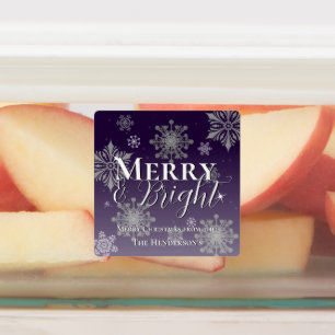 Purple Merry and Bright Snowflake Christmas Baking