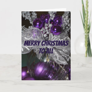 Purple Merry Christmas Holiday Card