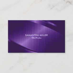 Purple Metallic Brushed Aluminium Look Business Card