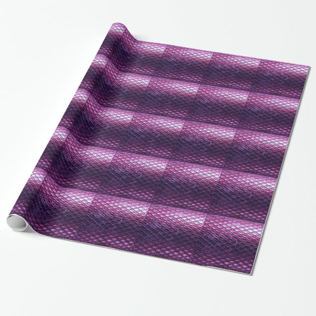 Purple Metallic Snakeskin Pattern Wrapping Paper (Unrolled)