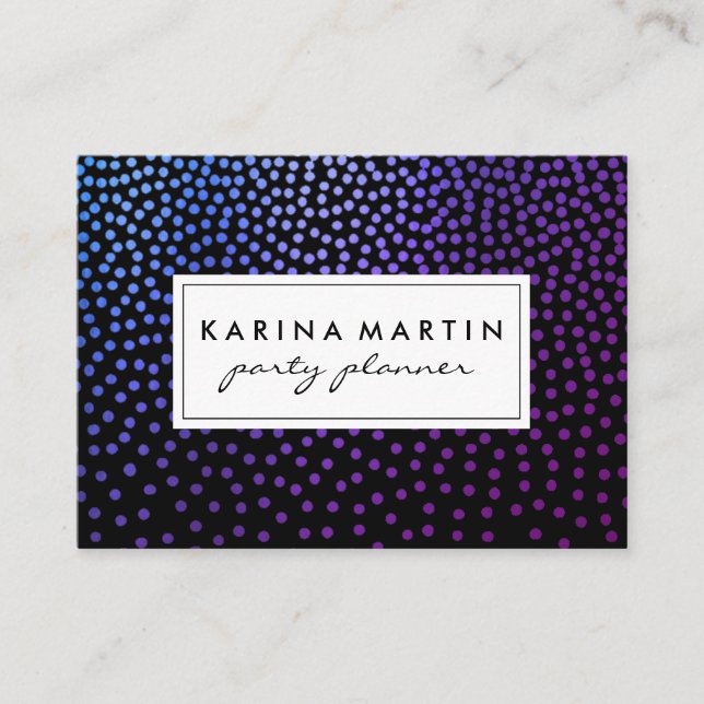 Purple Metallic Speckled Pattern Business Card (Front)