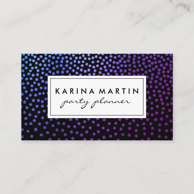 Purple Metallic Speckled Pattern Business Card (Front)