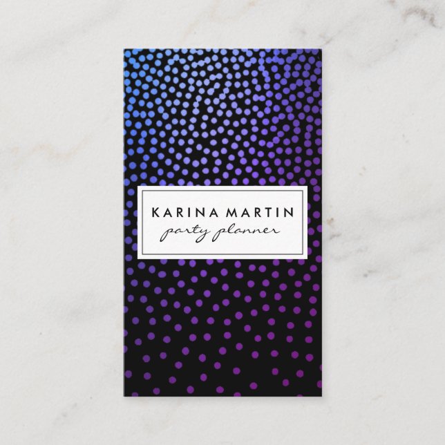 Purple Metallic Speckled Pattern Business Card (Front)