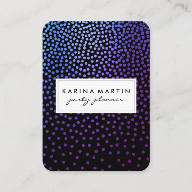 Purple Metallic Speckled Pattern Business Card (Front)