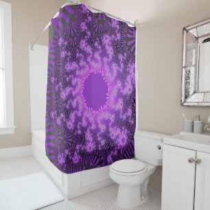 Purple Metallic Sunburst Shower Curtain