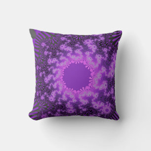 Purple Metallic Sunburst Throw Pillow