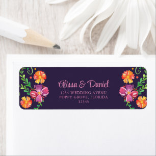 Purple Mexican vibrant Floral Fiesta Address