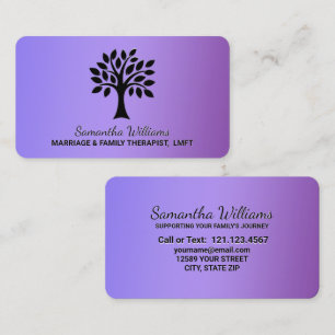 Purple MFT Marriage And Family Therapist Business Card