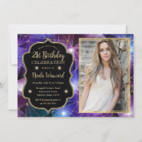 Purple Midnight Crystal Galaxy 21st Birthday photo